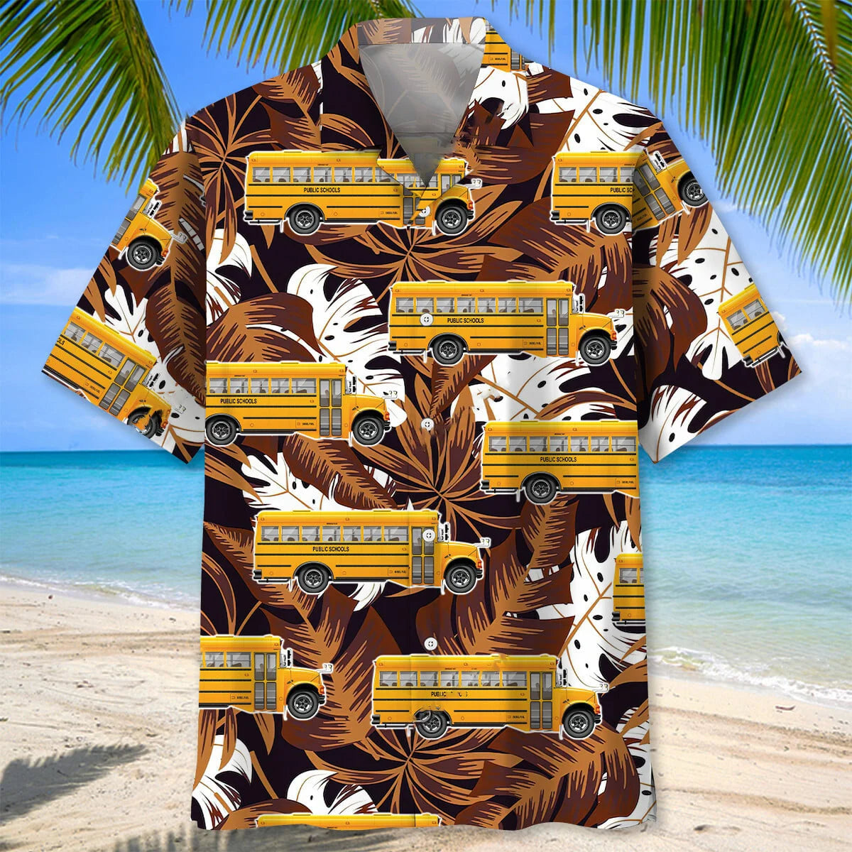 School Bus Hawaiian Shirt, custom shirt gift for men (view 4)