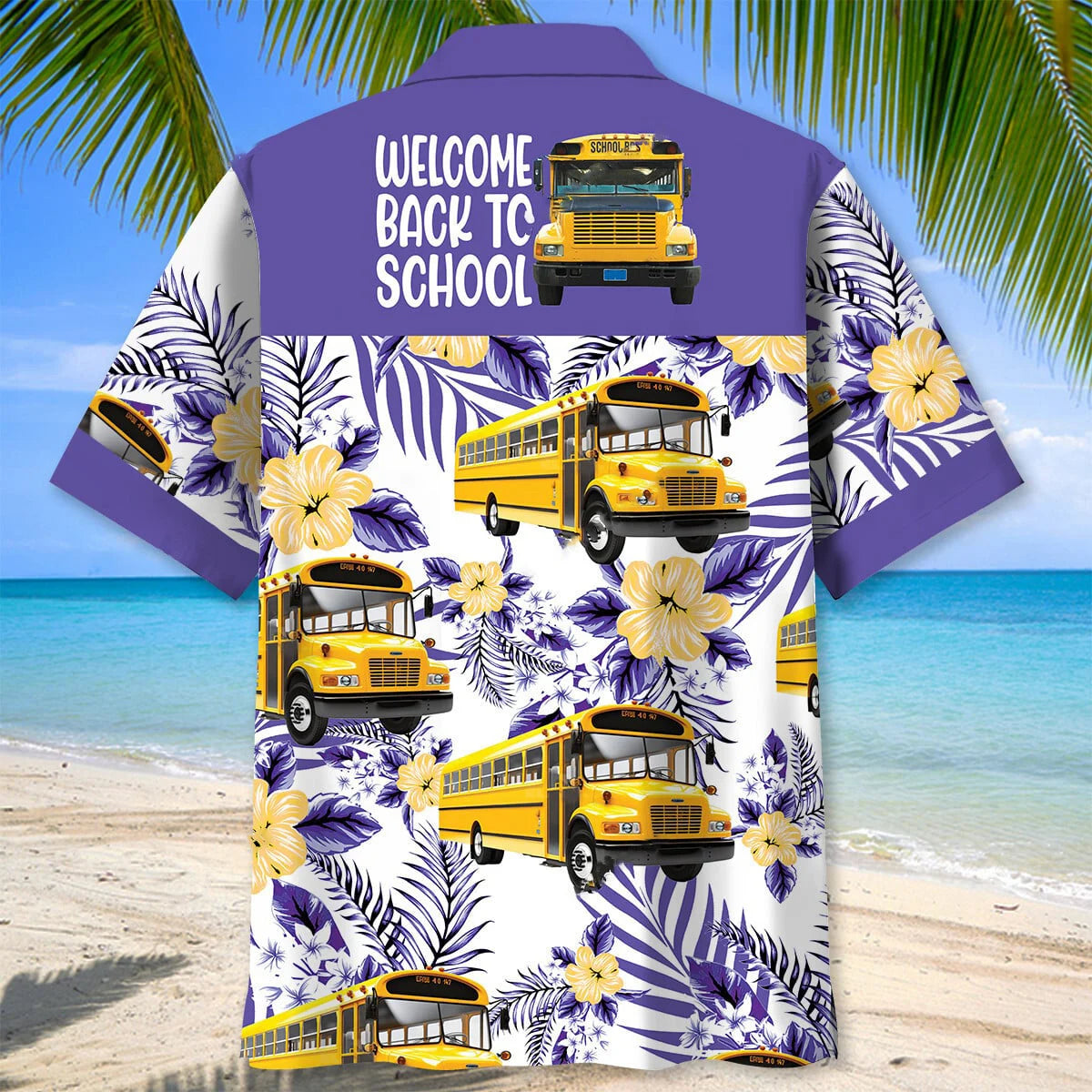 School Bus Welcome Back to School Hawaiian Shirt, custom shirt gift for men