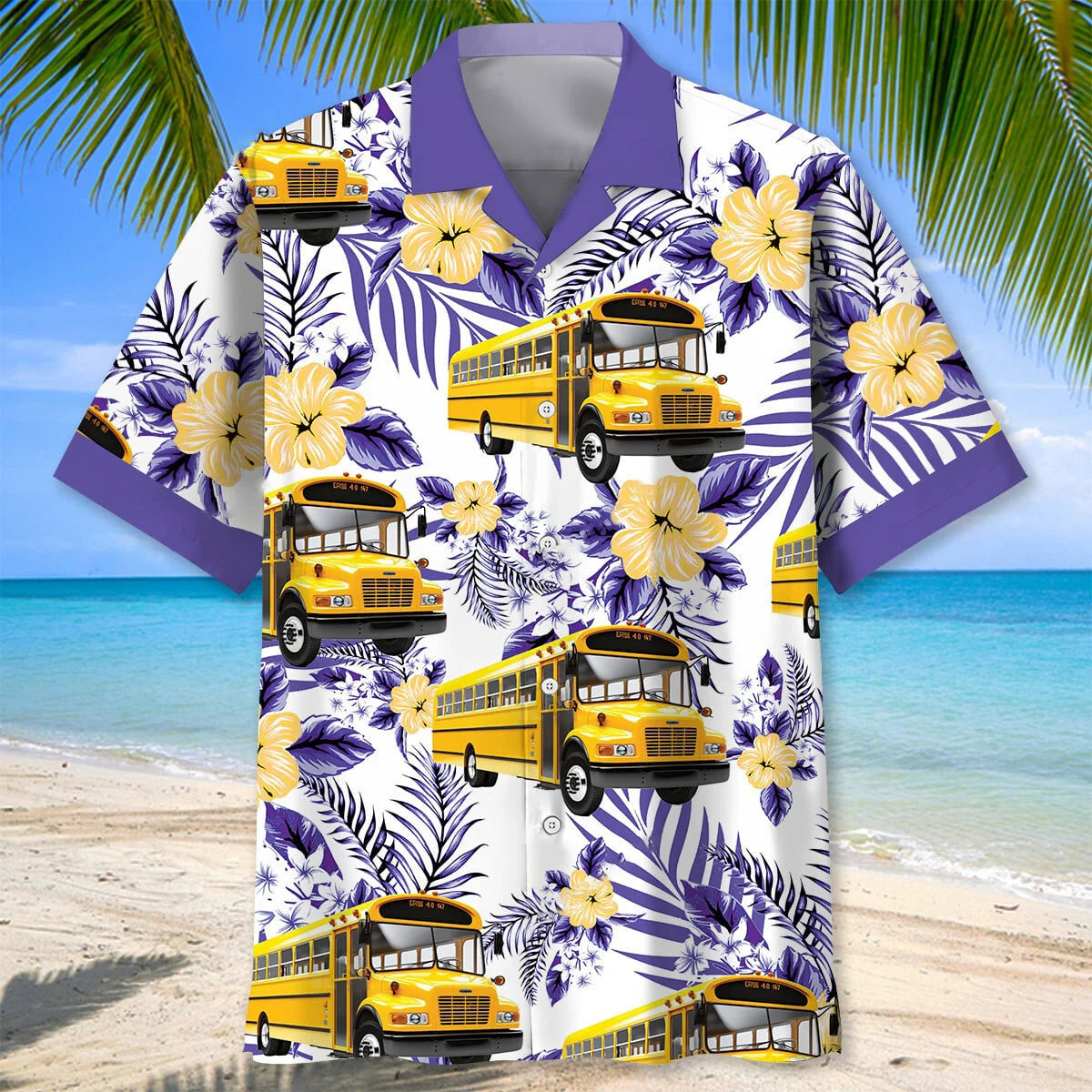 School Bus Welcome Back to School Hawaiian Shirt, custom shirt gift for men (view 3)
