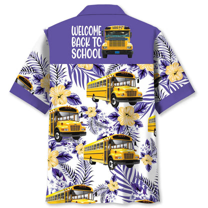 School Bus Welcome Back to School Hawaiian Shirt, custom shirt gift for men (view 4)