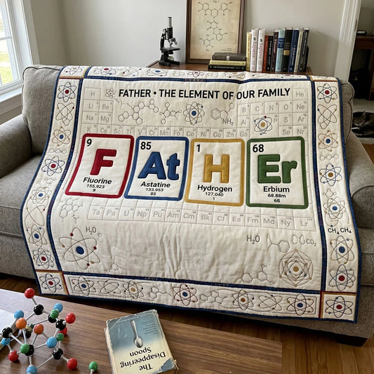 Science Dad Periodic Quilt Blanket