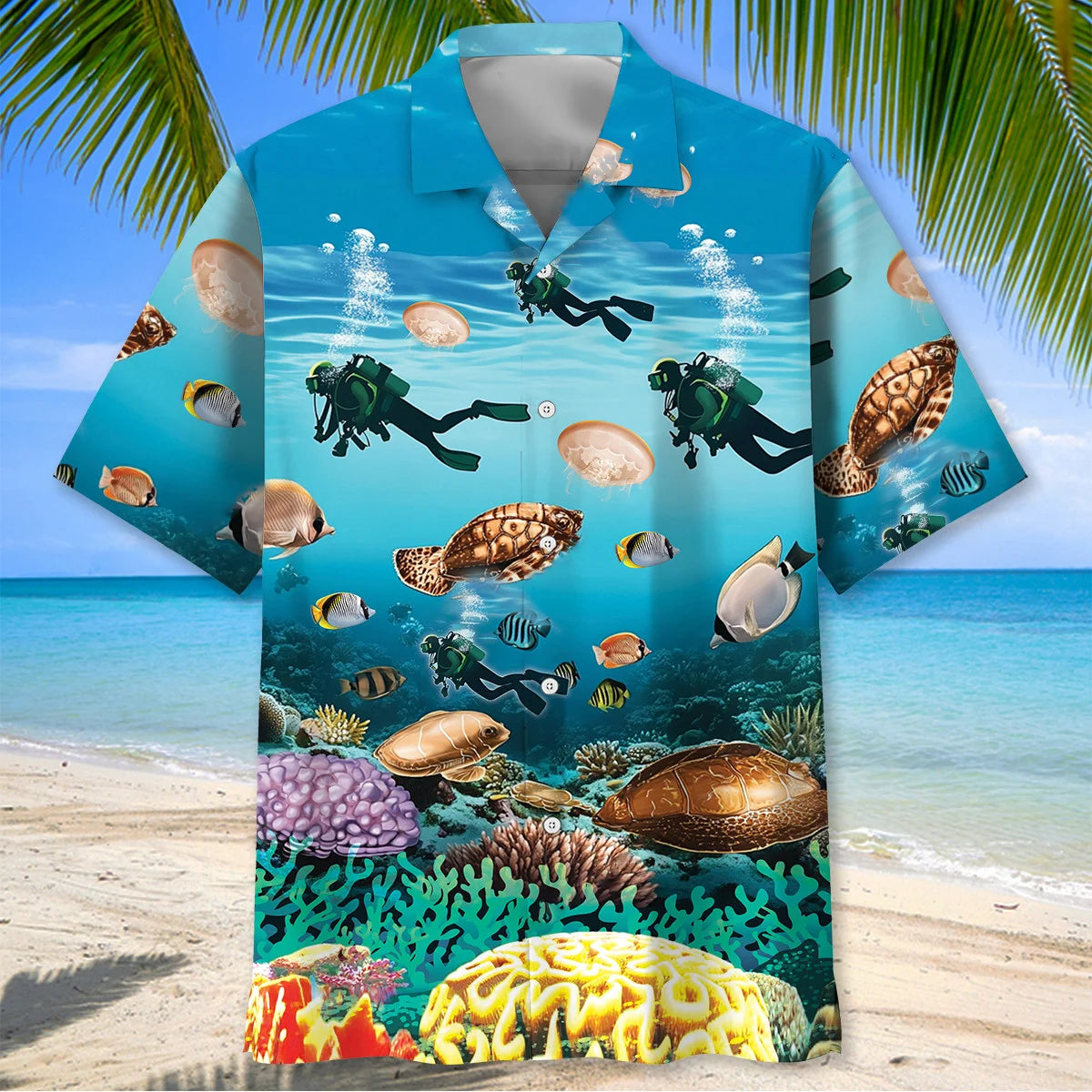 Scuba Diving Adventure Hawaiian Shirt, custom shirt gift for men (view 2)