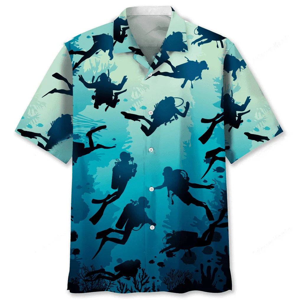 Scuba Diving Beach Hawaiian Shirt, custom shirt gift for men (view 2)
