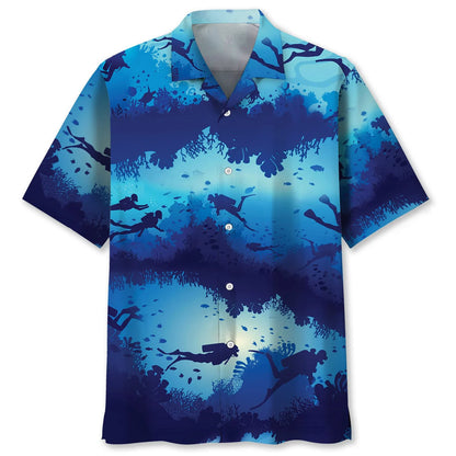 Scuba Diving Beach Hawaiian Shirt, custom shirt gift for men (view 3)