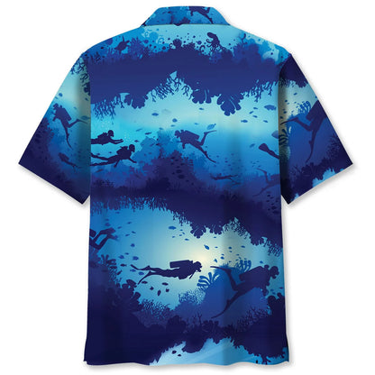 Scuba Diving Beach Hawaiian Shirt, custom shirt gift for men (view 5)