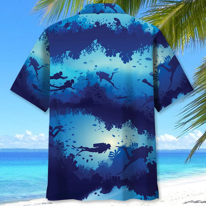 Scuba Diving Beach Hawaiian Shirt, custom shirt gift for men (view 6)