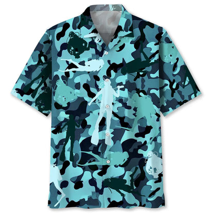 Scuba Diving Camo Hawaiian Shirt, custom shirt gift for men