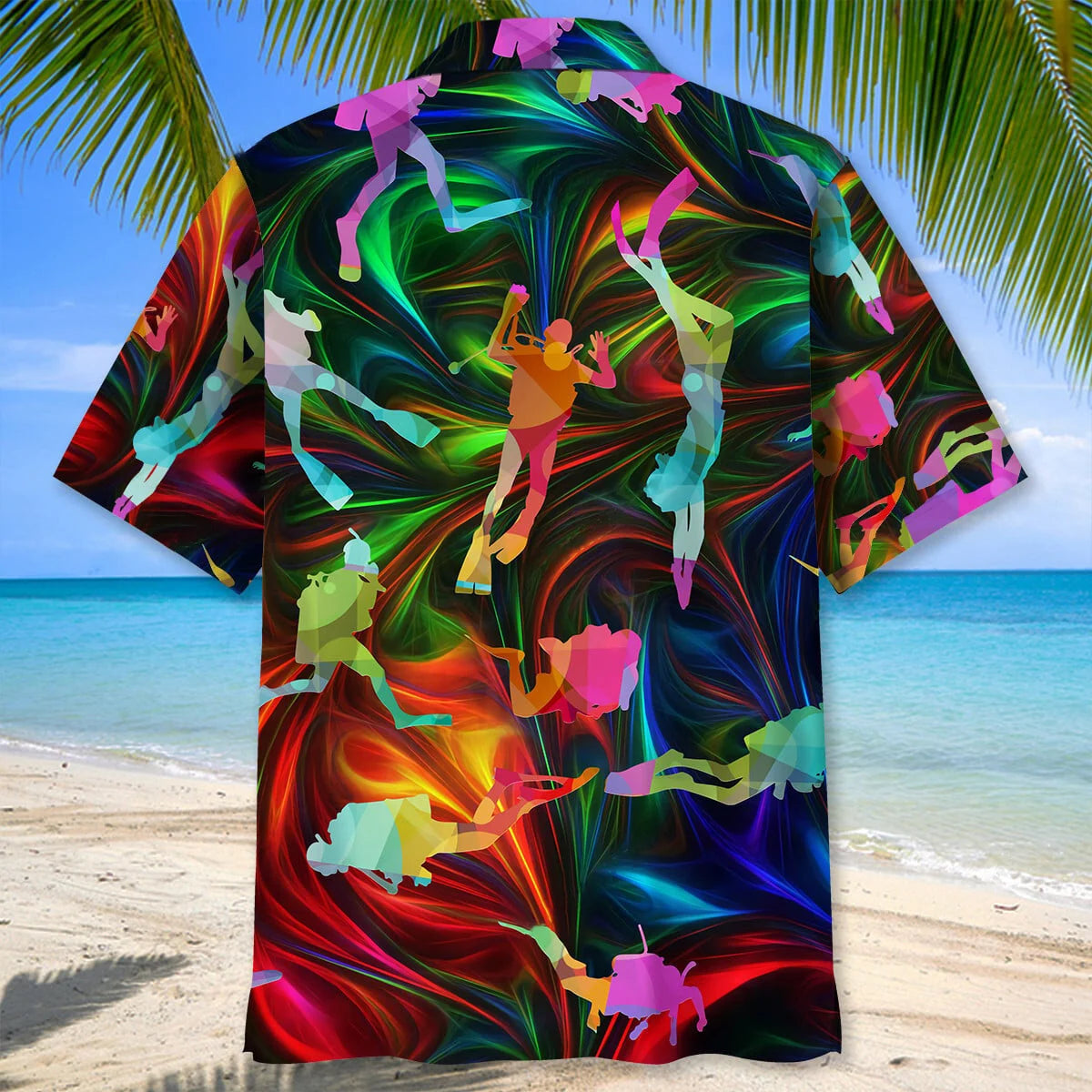 Scuba Diving Color Hawaiian Shirt, custom shirt gift for men (view 4)