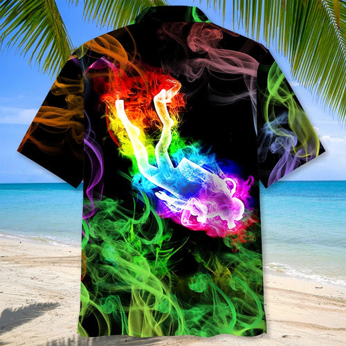 Scuba Diving Colorful Hawaiian Shirt, custom shirt gift for men