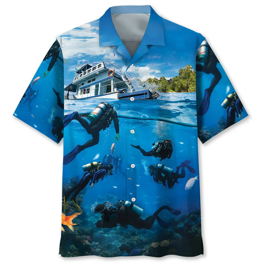 Scuba Diving Cruise Vacation Hawaiian Shirt, custom shirt gift for men