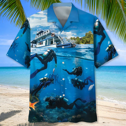 Scuba Diving Cruise Vacation Hawaiian Shirt, custom shirt gift for men (view 3)