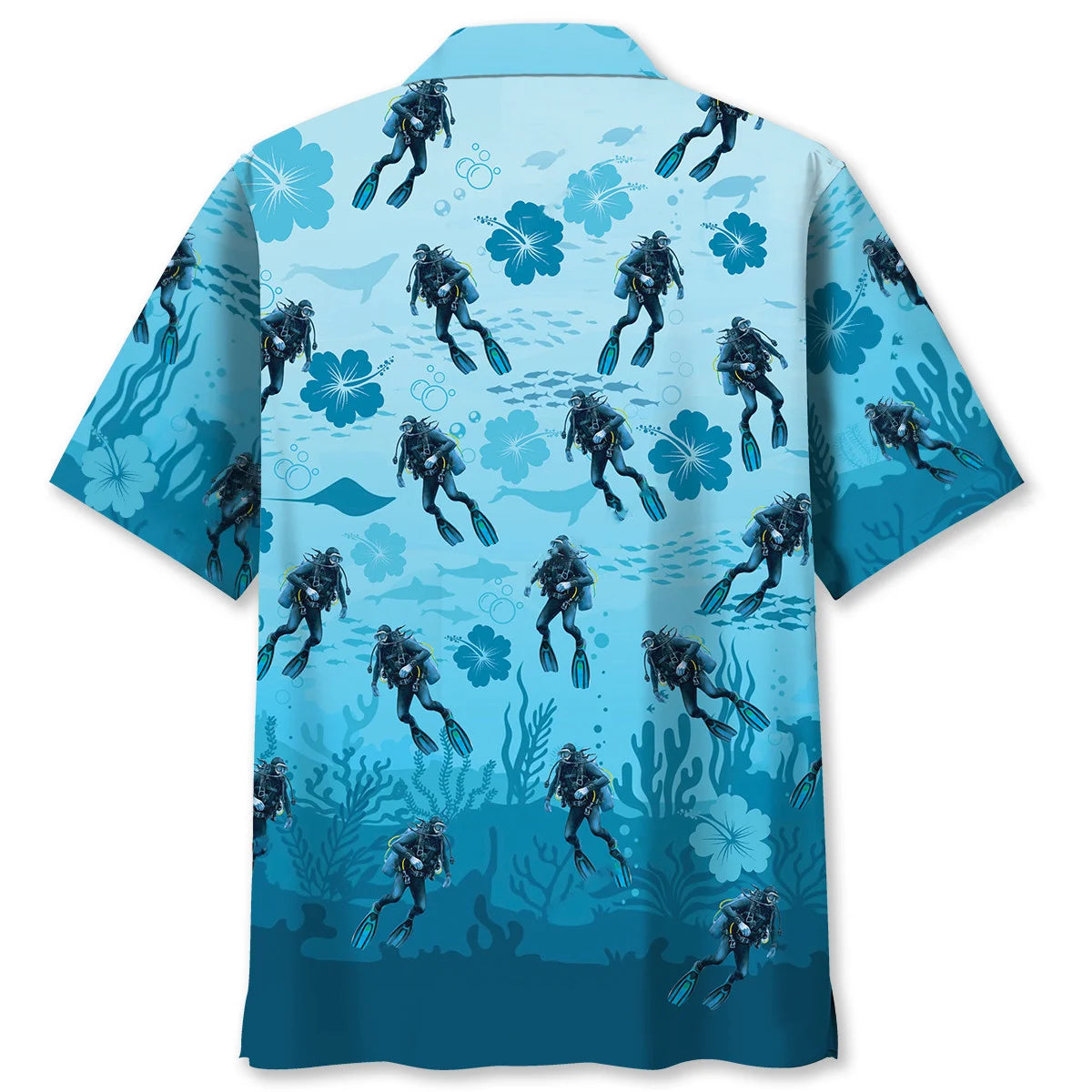 Scuba Diving Hibiscus Hawaiian Shirt, custom shirt gift for men (view 2)