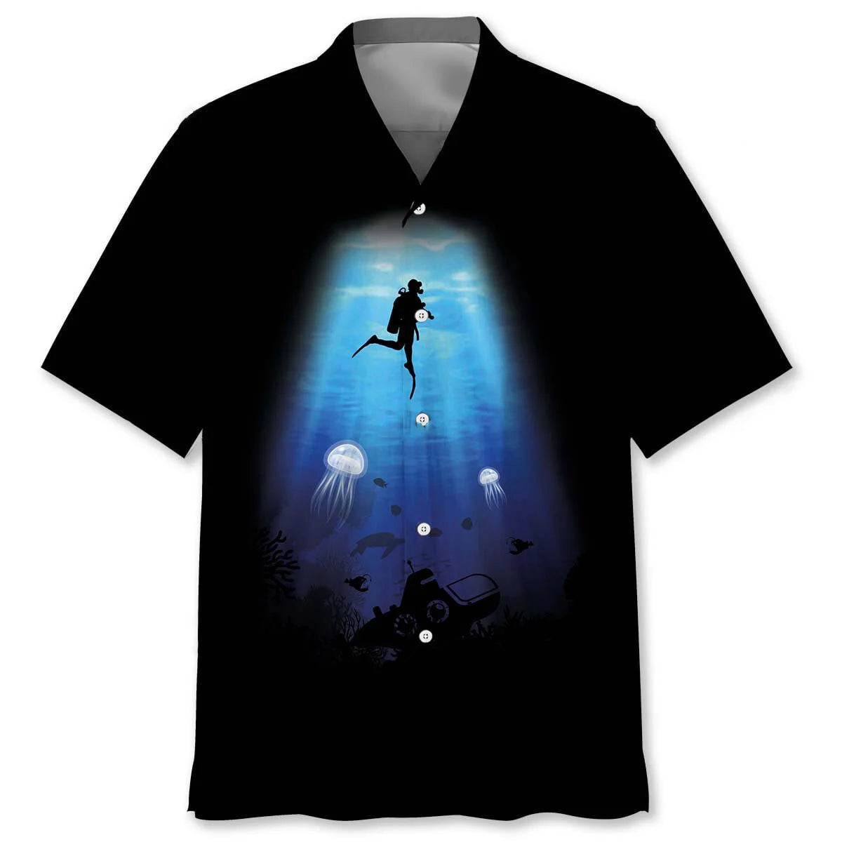 Scuba Diving Light Hawaiian Shirt, custom shirt gift for men (view 2)