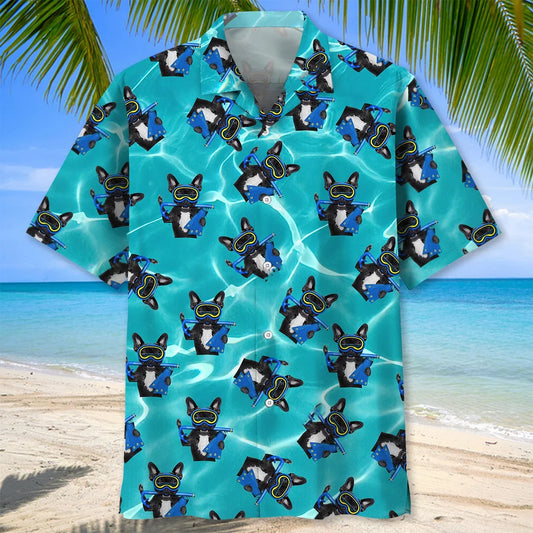 Scuba Diving Mask Dog Hawaiian Shirt, custom shirt gift for men