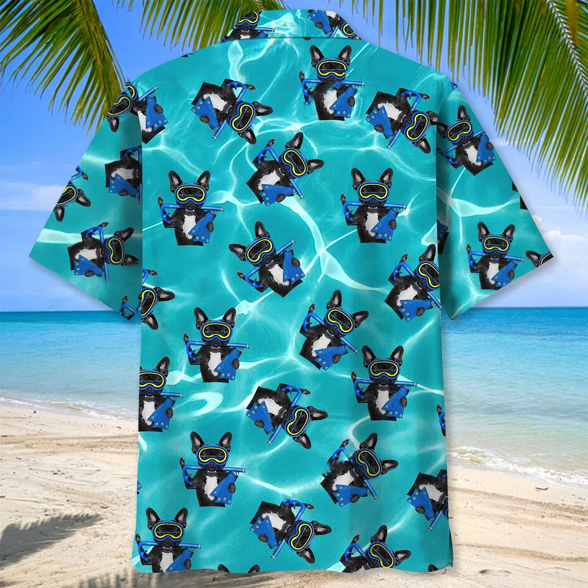 Scuba Diving Mask Dog Hawaiian Shirt, custom shirt gift for men (view 3)