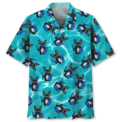 Scuba Diving Mask Dog Hawaiian Shirt, custom shirt gift for men (view 4)