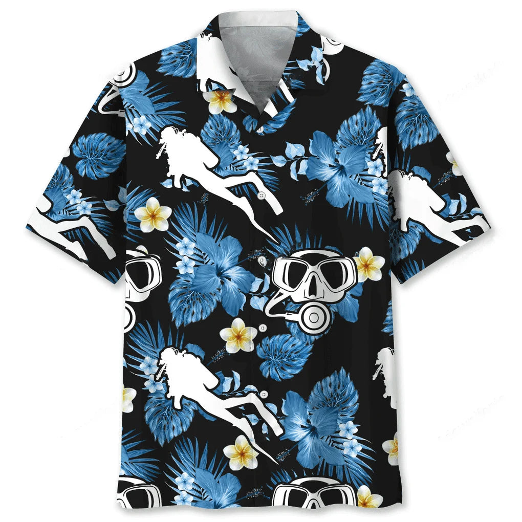 Scuba Diving Nature Hawaiian Shirt, custom shirt gift for men