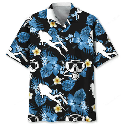 Scuba Diving Nature Hawaiian Shirt, custom shirt gift for men