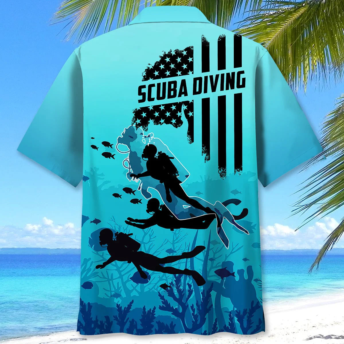 Scuba Diving Ocean Hawaiian Shirt, custom shirt gift for men (view 4)