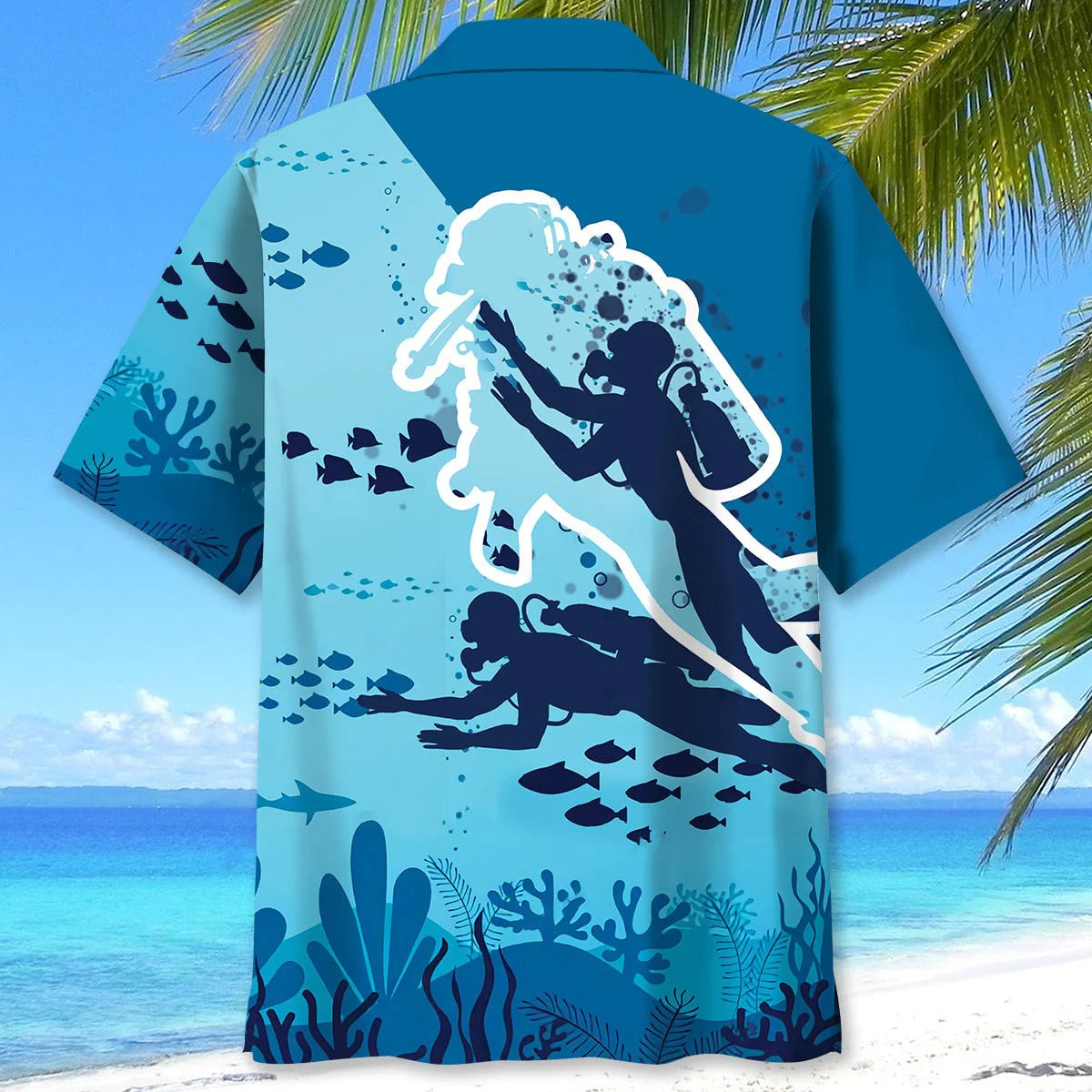 Scuba Diving Ocean Hawaiian Shirt, custom shirt gift for men (view 8)