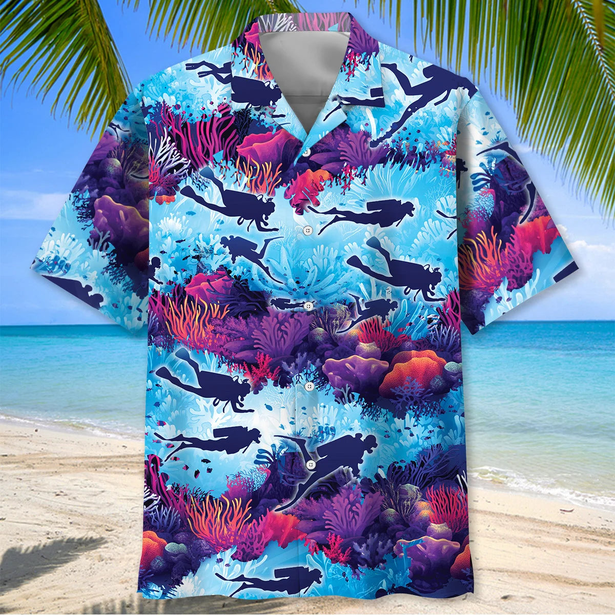 Scuba Diving Reef Explorer Hawaiian Shirt, custom shirt gift for men