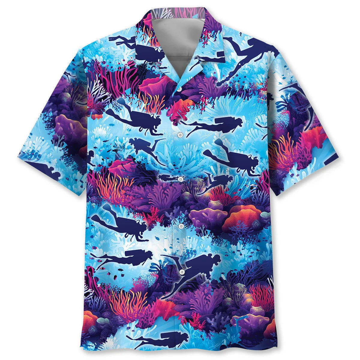 Scuba Diving Reef Explorer Hawaiian Shirt, custom shirt gift for men (view 2)