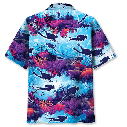 Scuba Diving Reef Explorer Hawaiian Shirt, custom shirt gift for men (view 4)