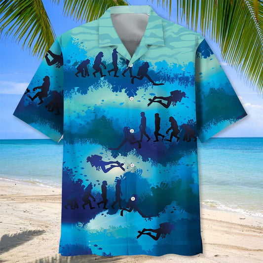 Scuba Diving Revolution Hawaiian Shirt, custom shirt gift for men