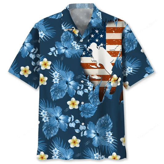 Scuba Diving Usa Blue Tropical, patriotic gift for 4th of July