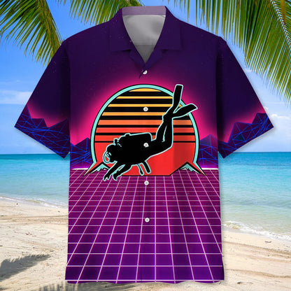 Scuba Diving Vintage Hawaiian Shirt, custom shirt gift for men