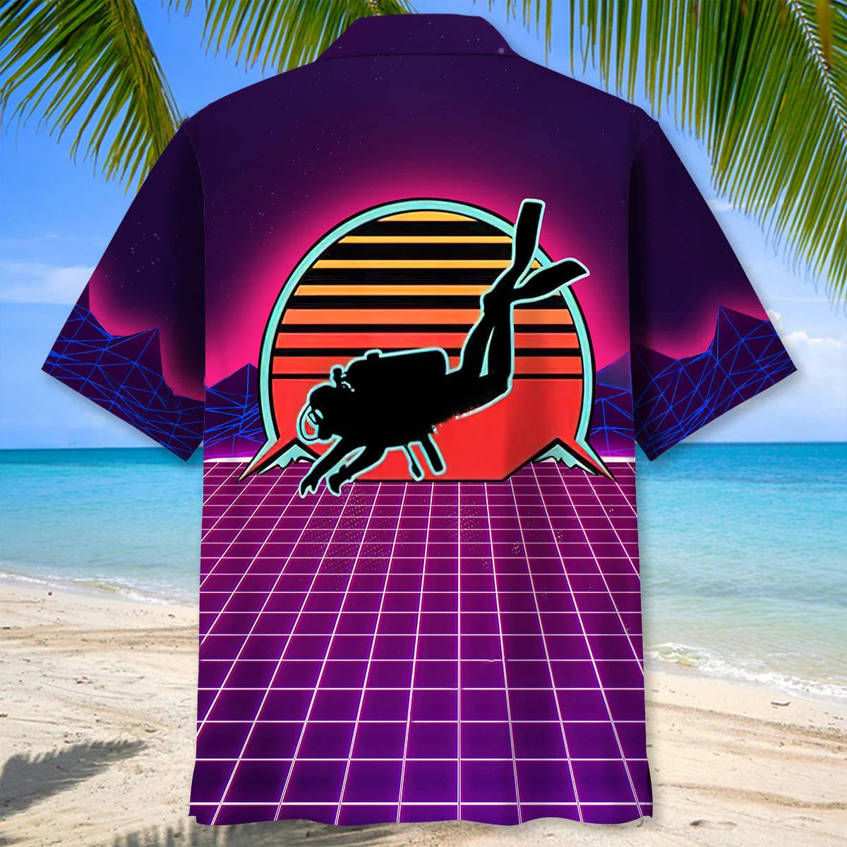 Scuba Diving Vintage Hawaiian Shirt, custom shirt gift for men (view 4)
