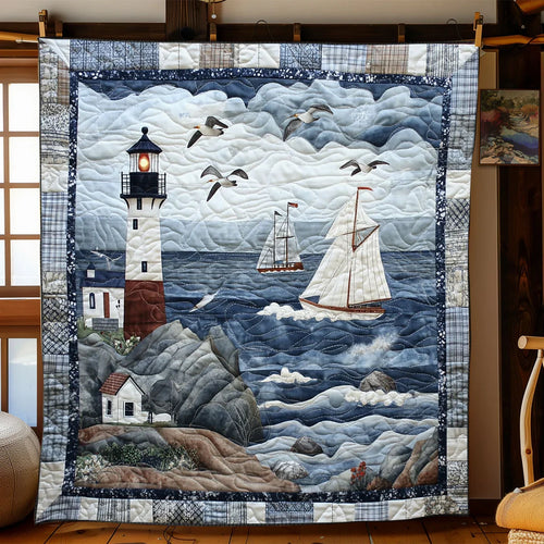 Sea Lighthouse Quilt Blanket