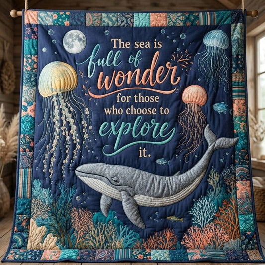 Sea of Wonder Quilt Blanket - Quilted Blanket by OtterMia