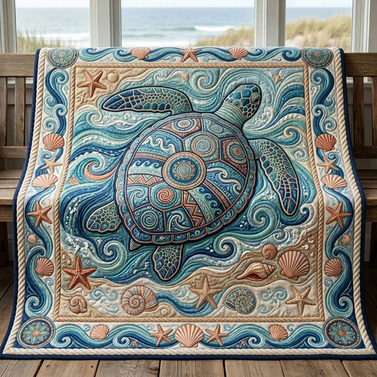 Sea Turtle Serenity Quilt Blanket
