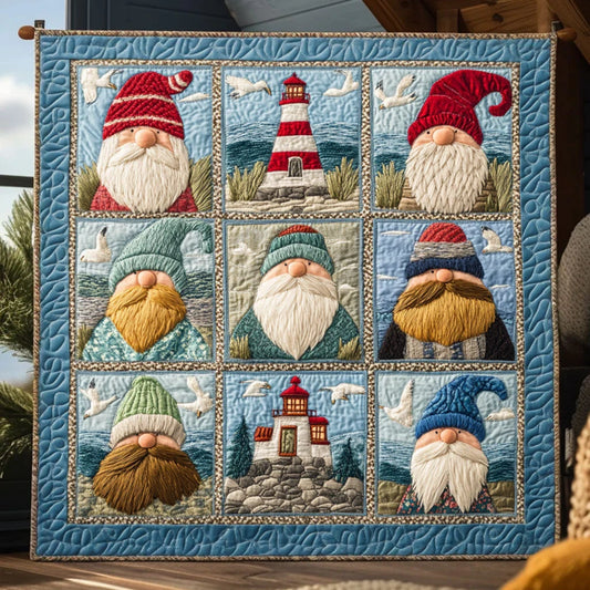 Seagull Gnome Quilt Blanket