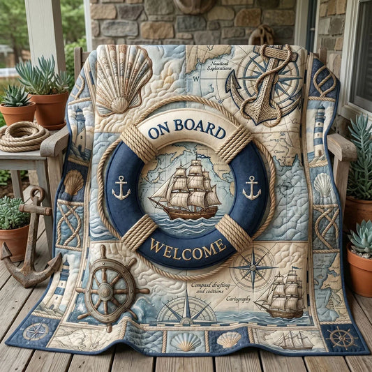 Seaside Compass Voyage Quilt Blanket