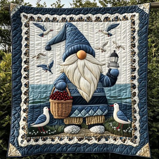 Seaside Gnome Quilt Blanket