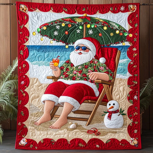 Seaside Santa Quilt Blanket