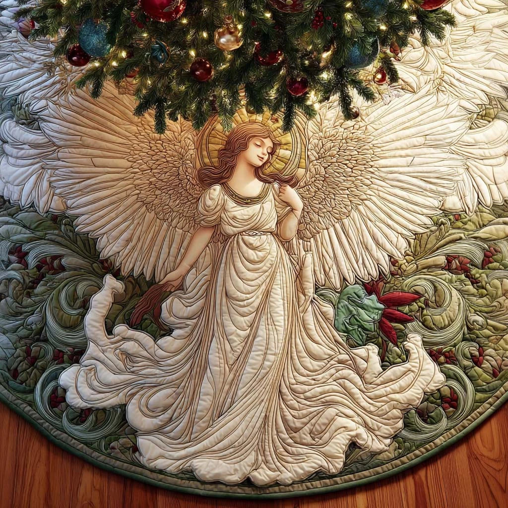 Seraphic Joy Quilted Tree Skirt