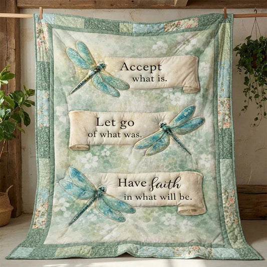 Serene Acceptance Quilt Blanket - Quilted Blanket by OtterMia