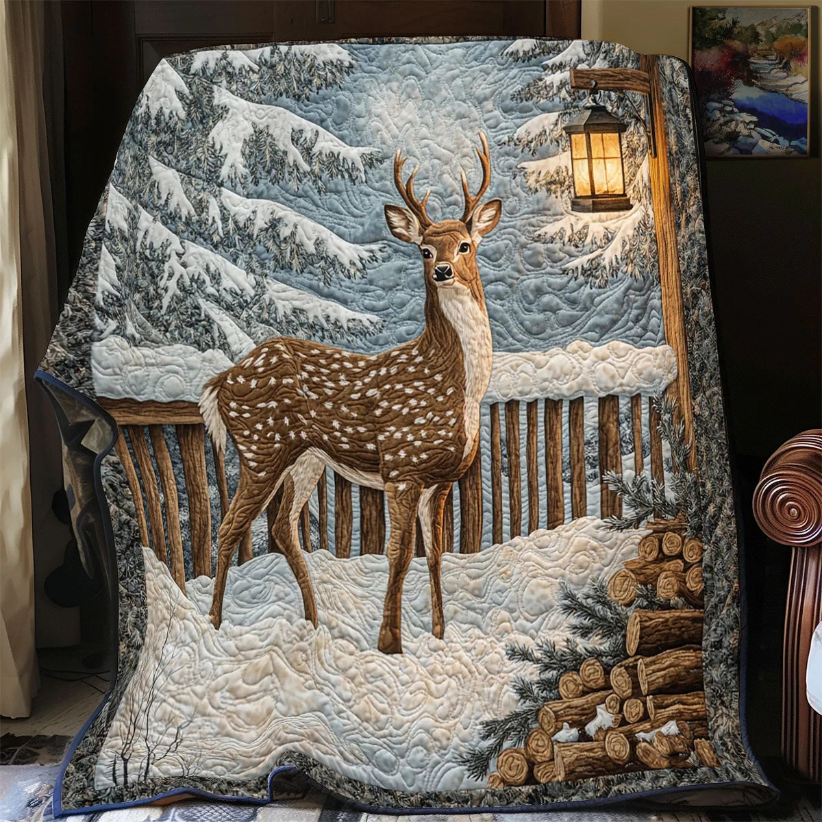 Serene Deer Quilt Blanket