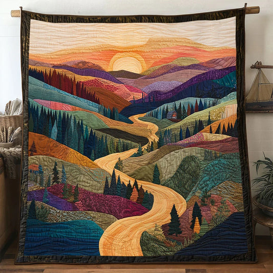 Serene Mountain Ranges Quilt Blanket