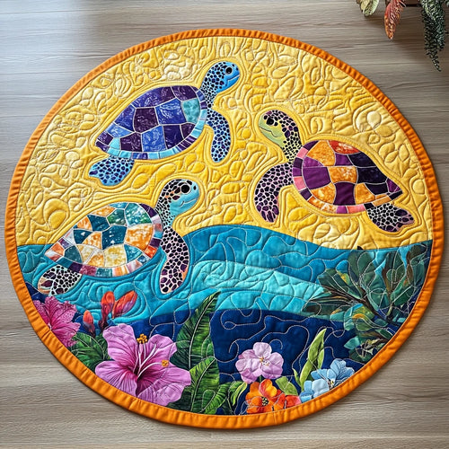 Serene Shelled Quilted Round Mat