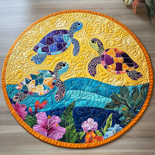 Serene Shelled Quilted Round Mat