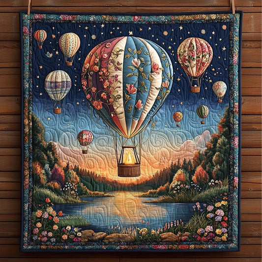 Serene Sky Balloon Quilt Blanket