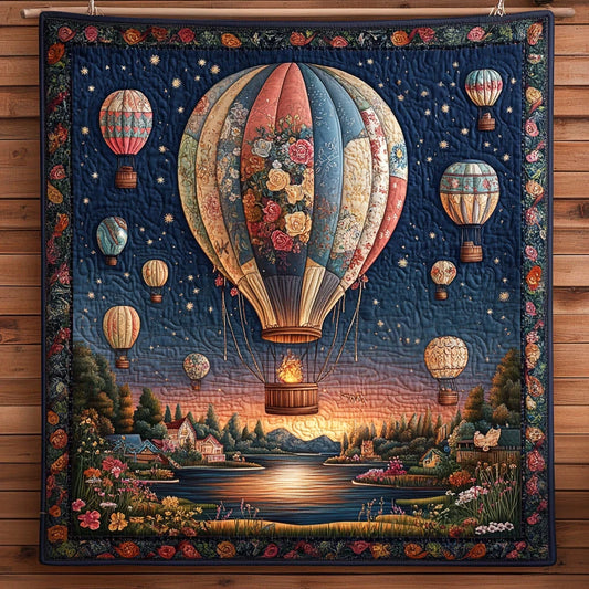 Serene Sky Balloon Quilt Blanket