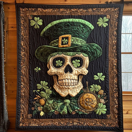 Shamrock Skull Quilt Blanket