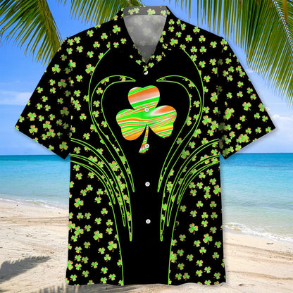 Shamrock Irish St Patrick Day Hawaiian Shirt, custom shirt gift for men