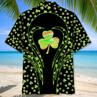 Shamrock Irish St Patrick Day Hawaiian Shirt, custom shirt gift for men (view 3)