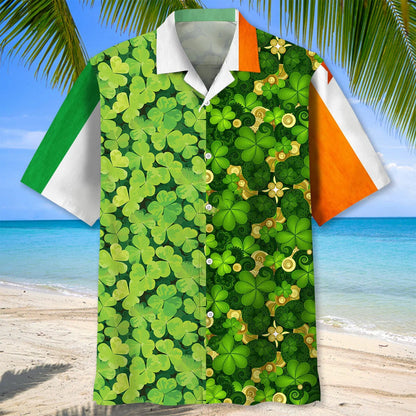 Shamrock Irish St Patrick Day Hawaiian Shirt, custom shirt gift for men (view 6)